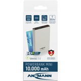 Ansmann Powerbank 10000 mAh PB222PD weiß, 10.000 mAh, PD, Quick Charge 3.0