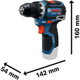 Bosch Professional Akku-Bohrschrauber GSR 12V-32 Professional, 12Volt blau/schwarz, 2x Li-Ionen Akku 2,0Ah, L-BOXX