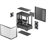 DeepCool CG380U 3F, Tower-Gehäuse schwarz, Panoramaglas-Gehäuse