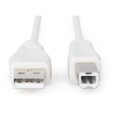 Digitus USB 2.0 Anschlusskabel USB-A (Stecker) > USB-B (Stecker) beige, 1 Meter