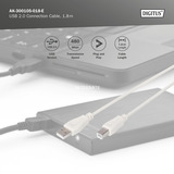 Digitus USB 2.0 Anschlusskabel USB-A (Stecker) > USB-B (Stecker) beige, 1 Meter