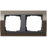 Gira Abdeckrahmen zwei Fach mit Zwischenrahmen und Montagerahmen, Abdeckung braun, Retail