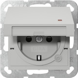 Gira Schutzkontaktsteckdose Typ F 16 Ampere 250 Volt mit Klappdeckel und Kontrolllicht grau, Retail