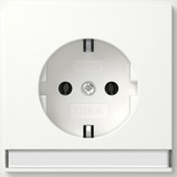 Gira Schutzkontaktsteckdose Typ F mit Beschriftungsfeld und erhöhtem Berührungsschutz weiß, Retail