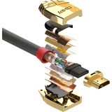 Lindy High Speed HDMI Kabel, Gold Line grau, 5 Meter