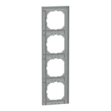 Merten Rahmen vierfach, Typ MEG4040-3660, aus Thermoplast, matt, Schutzart IP20, Klemmbefestigung aluminium, Retail
