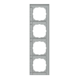 Merten Rahmen vierfach, Typ MEG4040-3660, aus Thermoplast, matt, Schutzart IP20, Klemmbefestigung aluminium, Retail