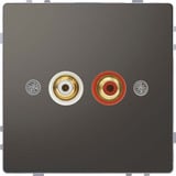 Merten Steckdose für Audio Anschluss mit zwei Chinch-Steckbuchsen anthrazit, Retail
