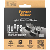 PanzerGlass Hoops Titanium Kameraschutz, Schutzfolie weiß, iPhone 15 Pro / 15 Max