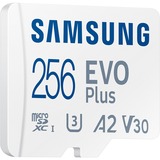 Samsung EVO Plus 256 GB microSDXC (2024), Speicherkarte weiß, UHS-I U1, Class 10, V10, A1