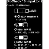 Wera Bit-Check 10 Impaktor 2, 1/4", 10-teilig, Bit-Satz diamantbeschichtet, extrem belastbar