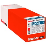 fischer Holzbauschraube PowerFull II 8,0x240 ZK TX VG 50 Stück, Vollgewinde, verzinkt