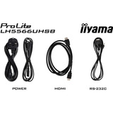 iiyama LH5566UHSB-B1AG, Public Display schwarz (matt), UltraHD/4K, VA, HDMI, USB-C