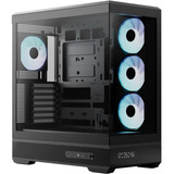 Aerocool P500B Digi-BK-v1 , Tower-Gehäuse schwarz, Tempered Glass x 2