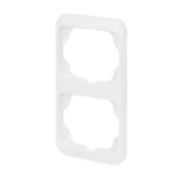 Busch-Jaeger Rahmen zweifach senkrecht, Abdeckrahmen, alpha Designlinie, glänzend, Kunststoff weiß (glänzend), Retail