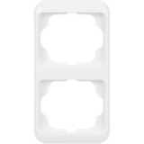 Busch-Jaeger Rahmen zweifach senkrecht, Abdeckrahmen, alpha Designlinie, glänzend, Kunststoff weiß (glänzend), Retail