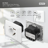 Digitus Sicherheits-Steckdose Unterputz, mit 1x USB-A und 1x USB-C weiß