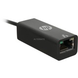 HP USB Adapter, USB-C Stecker > RJ-45 Buchse schwarz, 10cm, Gigabit LAN 10/100/1.000 Mbit/s