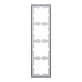 Merten Rahmen vierfach D-Life MEG4040-6536 aus Thermoplast lackiert, glänzend, IP20 edelstahl, Retail