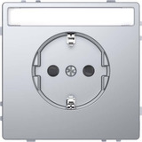 Merten Schutzkontakt-Steckdose mit Schriftfeld edelstahl, Retail