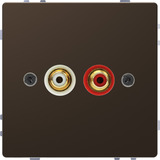 Merten Steckdose mit zwei Chinch-Steckbuchsen für Audio Anschluss bronze, Retail