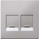 Merten Zentralplatte zwei fach für Modular Jack aluminium, Retail