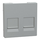 Merten Zentralplatte zwei fach für Modular Jack aluminium, Retail