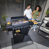 RÖSLE Gasgrill EPICFLAME Pro 6 schwarz, 800° Primezone, Backburner, Smart, Vario+ Grillrostsystem