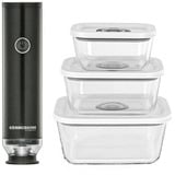 Rommelsbacher Hand-Vakuumiergerät Starterset VAC 253/S anthrazit, Akkubetrieb, mit 3 Glasbehältern