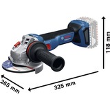 Bosch Professional Akku-Winkelschleifer GWS 18V-11 S Professional solo, 18Volt blau, ohne Akku und Ladegerät, in L-BOXX