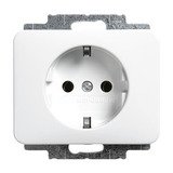 Busch-Jaeger Steckdosen-Einsatz Schutzkontakt mit Steckanschluss 2-polig alpha Studioweiss hochglanz weiß (glänzend), Retail