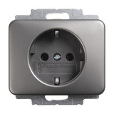 Busch-Jaeger Steckdosen-Einsatz Schutzkontakt mit Steckanschluss 2-polig alpha platin 20 EUC-20 platin, Retail