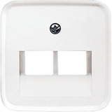 Busch-Jaeger Zentralscheibe als Abdeckung für Universal-Anschluss-Einheiten-Anschlussdosen, Typ 1803-02-214 weiß (glänzend), Retail