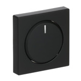 Busch-Jaeger Zentralscheibe matt für Drehdimmer Typ 6540-885-102 mit transparentem Leuchtring, Abdeckung schwarz (matt), Retail