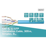 Digitus Professional Cat.6a U/UTP Verlegekabel simplex, Dca blau, 305 Meter Easy Pull Box