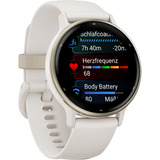 Garmin vívoactive 5, Smartwatch elfenbein/cremegold, 42 mm, Silikon-Armband