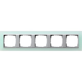 Gira Abdeckrahmen fünffach opak mit Zwischenrahmen Farbe Aluminium, Abdeckung grün, Retail