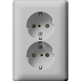 Gira Schutzkontakt Steckdose zwei fach grau, Retail