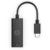 HP USB Adapter, USB-C Stecker > RJ-45 Buchse schwarz, 10cm, Gigabit LAN 10/100/1.000 Mbit/s