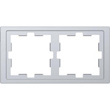 Merten Rahmen 2-fach D-Life, Thermoplast lackiert, glänzend, Schutzart IP20, Maße 90x163x12 mm edelstahl, Retail