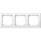 Merten Rahmen dreifach mit Beschriftungsträger, glänzend, Typ 471319 weiß (glänzend), Retail