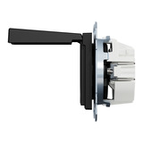 Merten Steckdose mit Klappdeckel, Schutzkontaktsteckdose Typ F, 16 Ampere, 250 Volt, Unterputz schwarz (matt), Retail