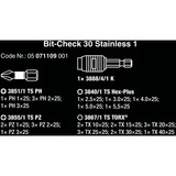 Wera Bit-Check 30 Stainless 1, 1/4", 30-teilig, Bit-Satz Edelstahl rostfrei, mit Kunststoffhalter