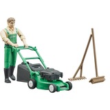 bruder 62103 bworld Gärtner mit Rasenmäher, Spielfigur 