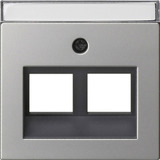 Gira Abdeckung Tragring Edelstahl mit 30 Grad Schrägauslass und Beschriftungsfeld, Zentralplatte edelstahl, Retail