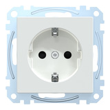 Merten Schutzkontakt-Steckdose mit Steckklemme, erhöhtem Berührungsschutz, Unterputz, 16 Ampere weiß (glänzend), Retail