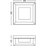 Philips White & Color Ambiance Econic Outdoor quadratische Wandleuchte, LED-Leuchte schwarz