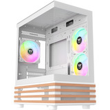 Thermaltake View 170 WS ARGB , Tower-Gehäuse weiß/holz, Tempered Glass x 2, Holz-Struktur