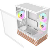 Thermaltake View 170 WS ARGB , Tower-Gehäuse weiß/holz, Tempered Glass x 2, Holz-Struktur
