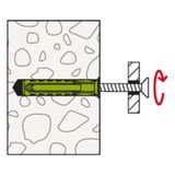 fischer Dübel SX Plus Green 10x50 S K grün, 5 Stück, mit Schraube